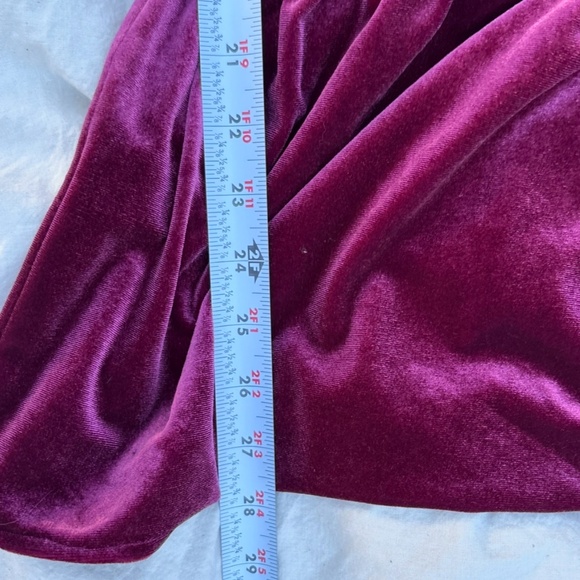 Betsey Johnson Velvet Mini Tiered Baby Doll Dress XS Puff 3/4 Sleeve Tawny Port - Picture 12 of 14